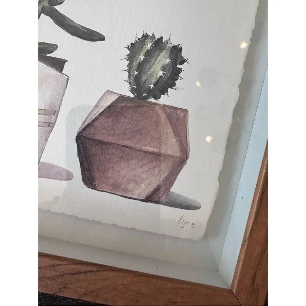 Set of 3 potted succulent prints